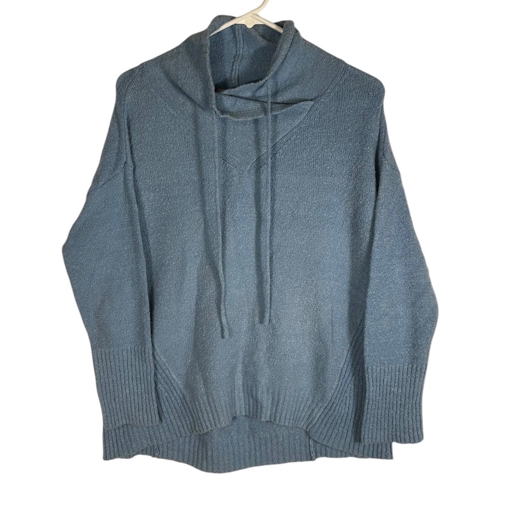 Philosophy Republic Clothing Womens Blue Cowl Neck Drawstring Sweater XS Marl